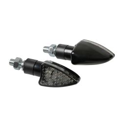 Frecce Lampa moto Arrow-2 12V LED Nero omologate lente bianca luce arancione
