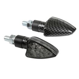 Frecce Lampa moto Arrow-2 12V LED Carbon omologate lente bianca luce arancione