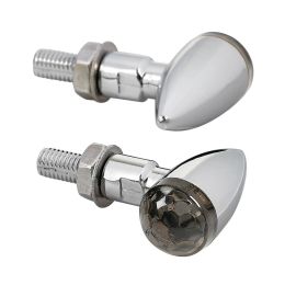 Frecce Lampa moto Drop a Led Cromo con cavi con conettori rapidi,anti-vibrazione