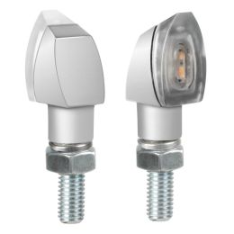 Frecce Lampa moto Volt LED Argento omologate luce arancio,cavi connettori rapidi