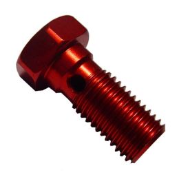 M10X1.25 Red Single Banjo Brake Tube Bolt