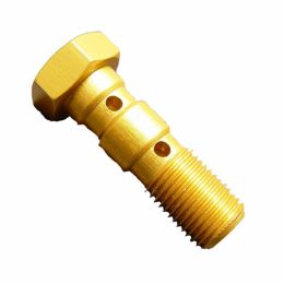 M10X1 Gold Double Banjo Brake Pipe Bolt