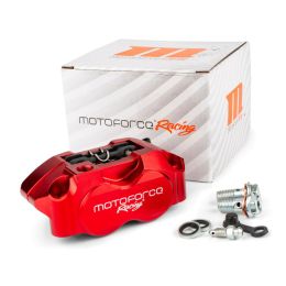 Front and Rear Radial Brake Caliper with 4 Pistons Motoforce Racing Red