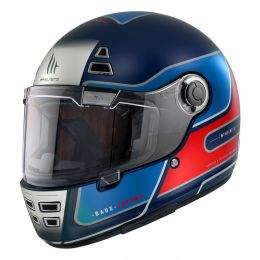 Integralhelm MT Helmets Jarama Baux D7 Blau Rot Matt