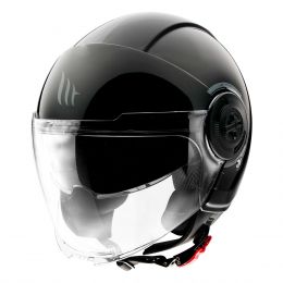 Casco Jet MT Helmets Viale SV S Solid A1 Nero Lucido