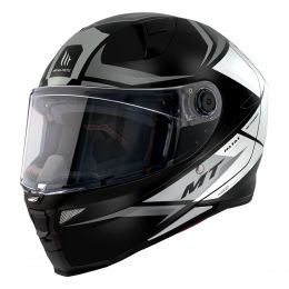 Casco Integrale MT Helmets Revenge 2 S Hatax B2 Nero Bianco Grigio Lucido
