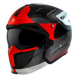 Casco Modulare MT Helmets Streetfighter SV S Totem B15 Nero Grigio Rosso Opaco