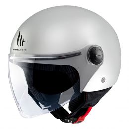 Jet Helm MT Helmets Street S Solid A0 Weiß Glänzend