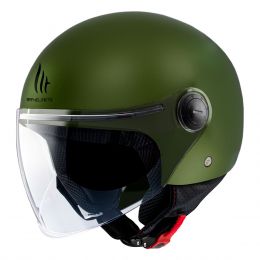 Jet Helmet MT Helmets Street S Solid A6 Green Matt