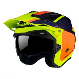 Jet Helmet MT Helmets District SV S Analog D27 Yellow Orange Blue Matt