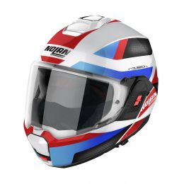 Modular Helmet NOLAN N120-1 Subway N-COM 024 Glossy White Blue Red