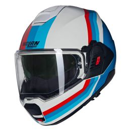 Casco modulare reversibile NOLAN N120-1 Lineo 347 bianco blu rosso