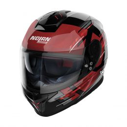 Full Face Helmet NOLAN N80-8 Meteor N-COM 068 Glossy Black Red