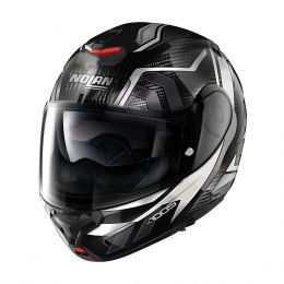 Modular Helmet NOLAN X-1005 U Carbon Sandglass N-COM 048 Glossy Black White
