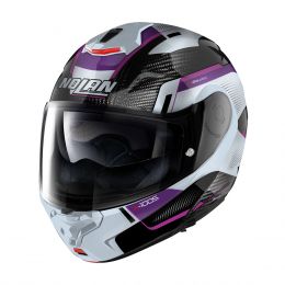 Modular Helmet NOLAN X-1005 U Carbon Undercover N-COM 046 White Sapphire Fuchsia