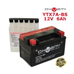 BATTERIA OKYAMI YTX7A-BS +CONF. ACIDO