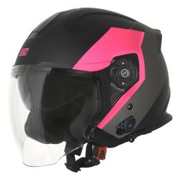 JET HELM ORIGINE PALIO BT 2.0 BLUETOOTH EKO SCHWARZ / FUXIA