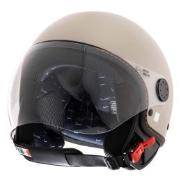 Demi Jet Helm PIAGGIO Vespa Visor 4.0 Mattes Beige Avvolgente