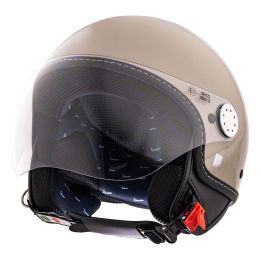 Demi Jet Helm PIAGGIO Vespa Visor 4.0 Glänzendes Beige Avvolgente