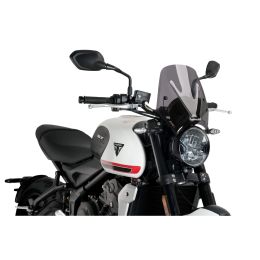 Pare-brise sport nu en fumée noire PUIG pour Triumph Trident