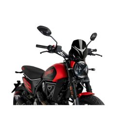 Pare-brise de sport PUIG nu noir homologué ABE pour Ducati