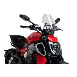 PUIG adjustable transparent naked windshield for Ducati Diavel V4