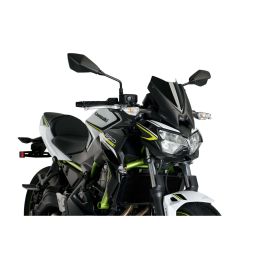 PUIG Naked Sport Windscreen Schwarz ABE genehmigt für Kawasaki Z650