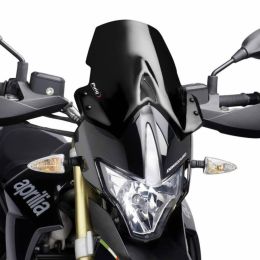 PUIG Naked Touring Windschutzscheibe Schwarz ABE genehmigt für Aprilia