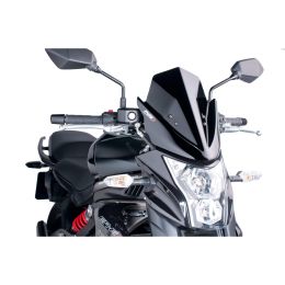 PUIG Naked Sport Windshield Black ABE Approved for Kawasaki ER-6N