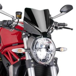 PUIG naked sport windshield black 270x280mm for Ducati