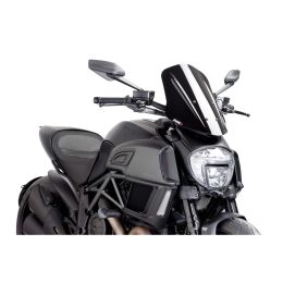PUIG Adjustable Touring Windscreen Black ABE Approved for Ducati Diavel