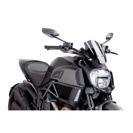 PUIG adjustable dark smoke sport fairing ABE approved for Ducati Diavel