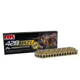 Catena trasmissione RK standard 428MXZ1/124 oro-nero giunto a clip