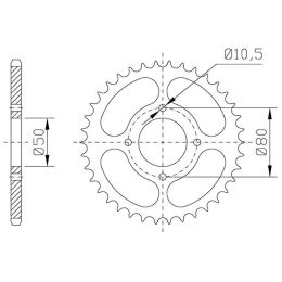 CORONA IN ACCIAIO PASSO 520 - Z 34 DENTI (DIS.00003)