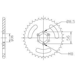 CORONA IN ACCIAIO PASSO 420 - Z 28 DENTI (DIS.00011)