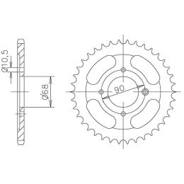 CORONA IN ACCIAIO PASSO 428 - Z 53 DENTI (DIS.00014)