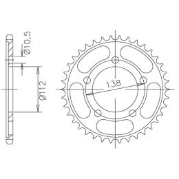 CORONA IN ACCIAIO PASSO 532 - Z 48 DENTI (DIS.00024)