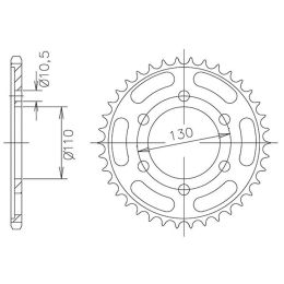 CORONA IN ACCIAIO PASSO 532 - Z 48 DENTI (DIS.00025)
