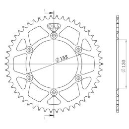 CORONA IN ALLUMINIO PASSO 520 - Z 49 DENTI (DIS.00126)