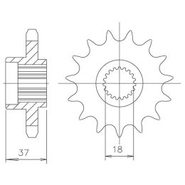 PIGNONE PASSO 520 - Z 17 DENTI (DIS.00508)