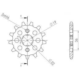 PIGNONE PASSO 520 - Z 13 DENTI (DIS.00509)
