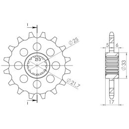 PIGNONE PASSO 520 - Z 15 DENTI (DIS.00518)