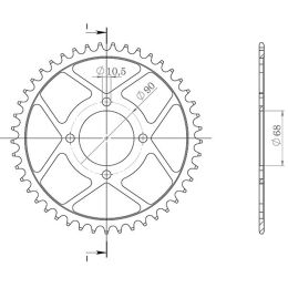 CORONA IN ACCIAIO PASSO 520 - Z 42 DENTI (DIS.10206)