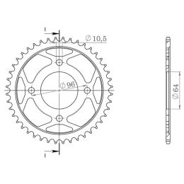 CORONA IN ACCIAIO PASSO 428 - Z 44 DENTI (DIS.10231)