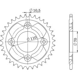 CORONA IN ACCIAIO PASSO 520 - Z 35 DENTI (DIS.10406)