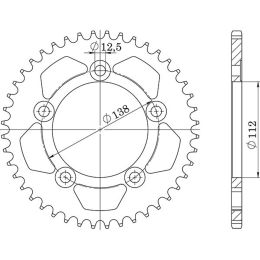 CORONA IN ACCIAIO PASSO 530 - Z 45 DENTI (DIS.10508)