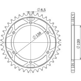 CORONA IN ACCIAIO PASSO 525 - Z 40 DENTI (DIS.10602)