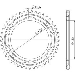 CORONA IN ACCIAIO PASSO 530 - Z 43 DENTI (DIS.10609)