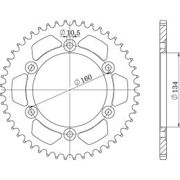 CORONA IN ACCIAIO PASSO 525 - Z 45 DENTI (DIS.10617)