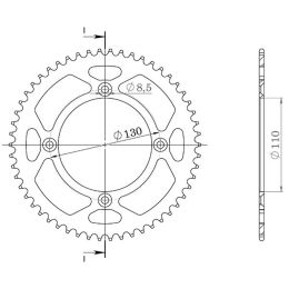 CORONA IN ALLUMINIO PASSO 420 - Z 49 DENTI (DIS.11104)